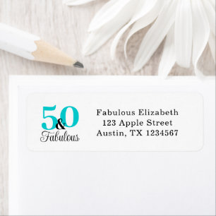 50 en Fabulous Turquoise Blue and Black Label