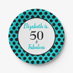 50 en Fabulous Turquoise Blue Paper Borden Papieren Bordje