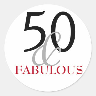 50 en Fabulous | Typografie 50e verjaardag Ronde Sticker