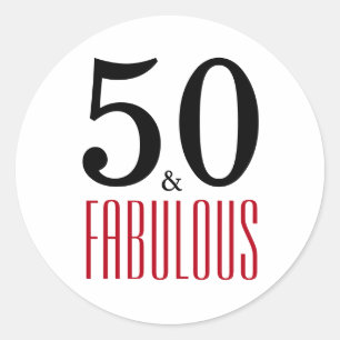50 en Fabulous Typografie 50e verjaardag Ronde Sticker