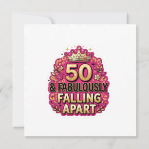 50 en Fabulous uit elkaar vallende verjaardag Kaart