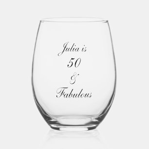 50 En Fabulous Verjaardag Elegant Eenvoudige Gift  Wijnglas Zonder Voet