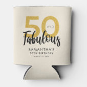 50 en Fabulous Verjaardag Script Party Custom Blikjeskoeler (Voorkant)