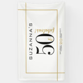 50 en Fabulous Verjaardag Zwart en Goud Spandoek (Verticaal)