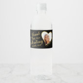 50 en Fabulous Verjaardag Zwart Goud Dank u Waterfles Etiket (Voorkant)