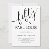 50 en Fabulous Verjaardagsfeest Kaart (Voorkant)