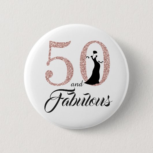 50 en Fabulous Verjaardagsfeestje Ronde Button 5,7 Cm (Voorkant)