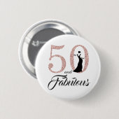 50 en Fabulous Verjaardagsfeestje Ronde Button 5,7 Cm (Voorkant /achterkant)
