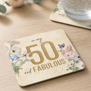 50 en Fabulous Wilde Bloem Vierkante Kartonnen Onderzetter
