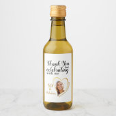 50 en Fabulous Wit Zwart Goud Foto Dank U Wijn Etiket (Voorkant)