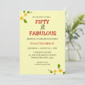 50 en Fabulous Yellow Stripe Kaart (Staand voorkant)