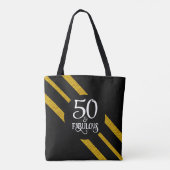 50 en Fabulous Zwart en Gouden Canvas tas (Achterkant)