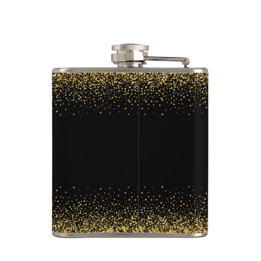 50 en fabulous zwart goud glitter scriptnaam heupfles (Achterkant)