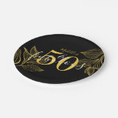 50 en Fabulous Zwart & Goud Modern Papier Bord (Gekanteld)