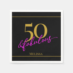 50 en Fabulous Zwart Goud Roze Servet
