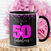 50 En Fabulous Zwart Heet Roze folie stippen Verja Mok