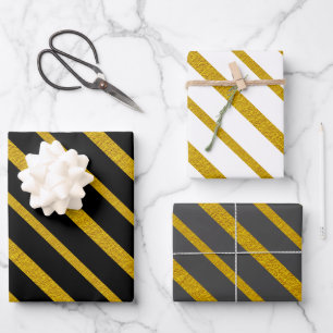 50 en Fabulous Zwart Wit Grijs en Goud Inpakpapier Vel