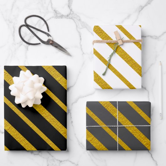 50 en Fabulous Zwart Wit Grijs en Goud Inpakpapier Vel (Voorkant)