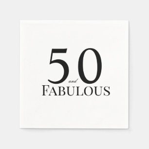 50 en Fabulous Zwarte Verjaardagsfeest Servet