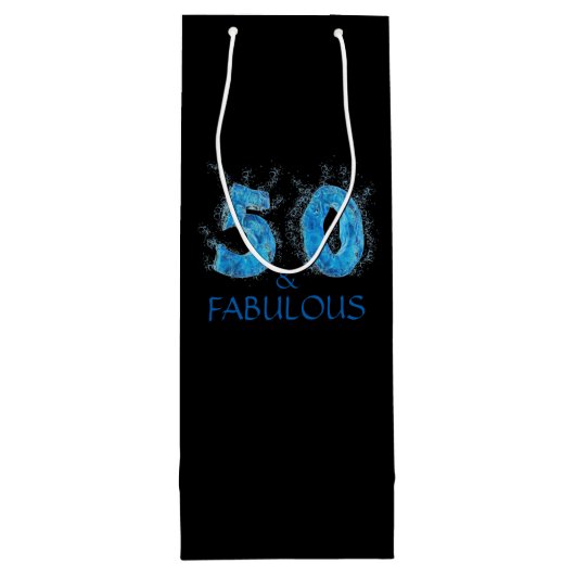 50 en Fabulous Zwemmer Zwemmen 50ste Verjaardag Wijn Cadeautas (Achterkant)
