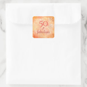 50 en fantastisch  Blush Roos Bloemen Vierkante Sticker