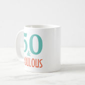 50 en fantastisch verjaardagscadeau koffiemok (Voorkant links)