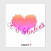 50 en fantastisch verjaardagsfeest roze hart ombre sticker (Vel)