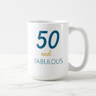 50 en fantastische Blauwgroen en gouden Mok