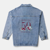 50 en fantastische chique bloemen 50ste verjaardag denim jacket (Achterkant)