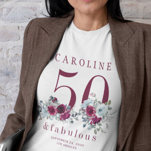 50 en fantastische chique bloemenfeest 50ste verja t-shirt