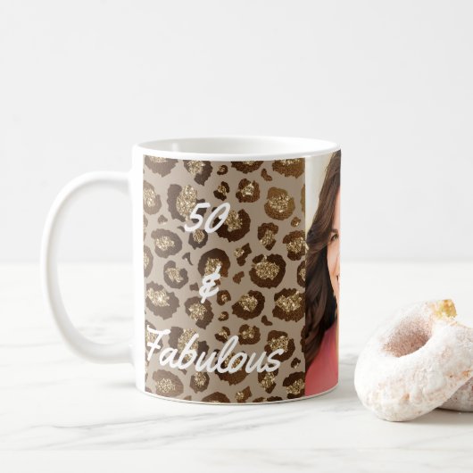 50 en fantastische foto Cheetah Print Koffiemok (Met donut)