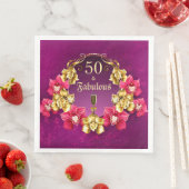 50 en fantastische gouden roze orchideeën en champ servetten (Insitu)