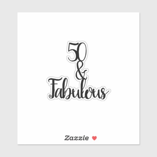 50 en fantastische Happy 50th Birthday zwart en wi Sticker (Vel)