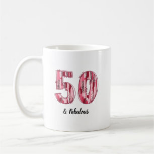 50 en fantastische roze en luipaardpenseelstreken koffiemok