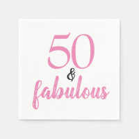 50 en fantastische roze en zwarte verjaardag