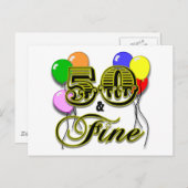 50 en Fijne Verjaardagscadeaus en Kleding Briefkaart (Voorkant / Achterkant)