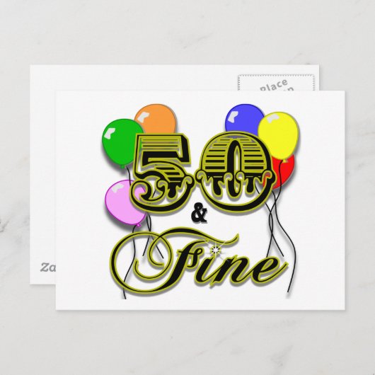 50 en Fijne Verjaardagscadeaus en Kleding Briefkaart (Voorkant / Achterkant)