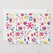 50. en Floral Birthday Party (Waterverf van Fabulo Kaart (Achterkant)