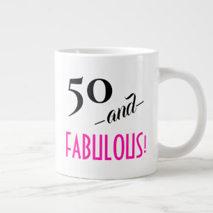 50 en geweldig! Retrotypografie 50ste verjaardag Extra Grote Beker