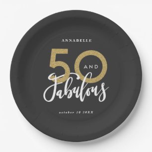 50 en geweldige gouden feestdag papieren bordje