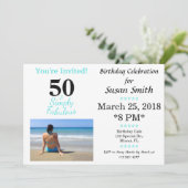 50 en gewoon fantastische verjaardag uitnodiging (Staand voorkant)