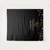 50 en knap 50ste verjaardag Zwart Goud achtergrond Wandkleed (Voorkant (horizontaal))