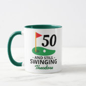 50 en nog steeds swingend, grappige 50e verjaardag mok (Links)