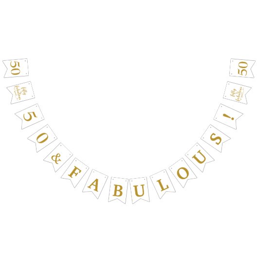 50 en prachtig wit goud vlaggetjes (Alle)
