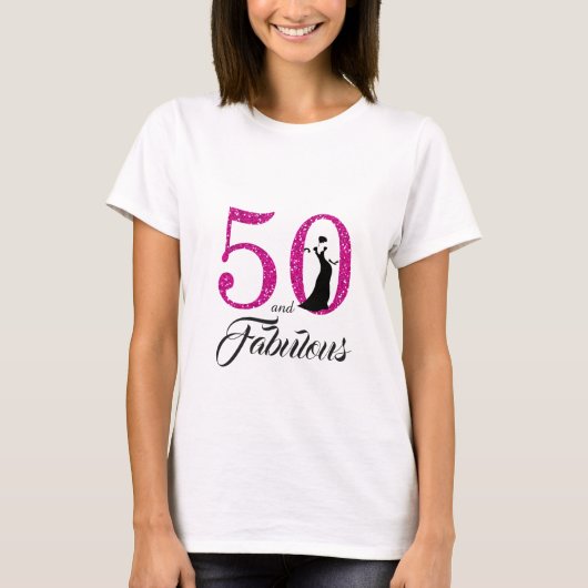 50 en Prachtige Verjaardag Gift T-shirt (Voorkant)