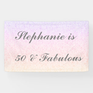 50 en verbluffend Birthday roze grijs Paars Ombre Spandoek
