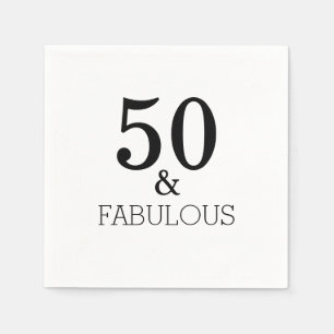 50 en verbluffend bloeddagfeest Black White elegan Servet