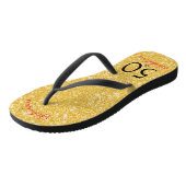 50 en verbluffend goudglitter op de dag van de geb teenslippers (Schuin)
