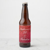 50 en verbluffend oranjewitte glitter bier etiket (Voorkant)