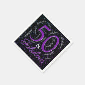 50 en verbluffend Paars zwarte legant Servet (Hoek)